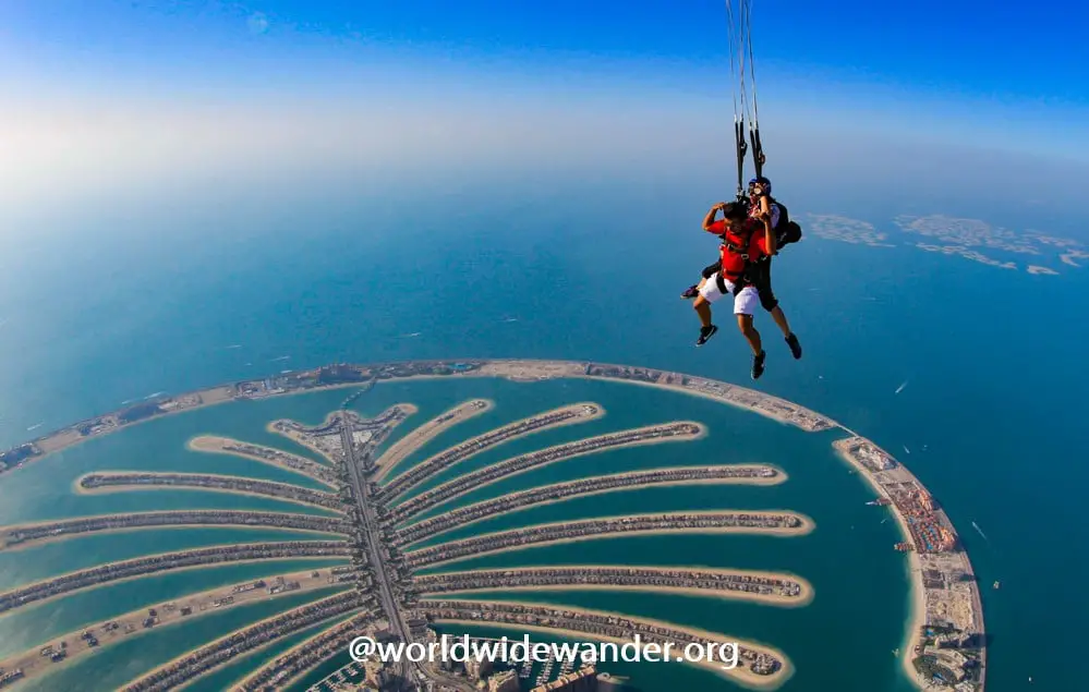 Skydiving in Dubai - Parachute deployed